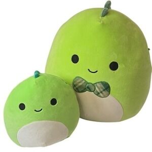 BUNDLE Of 2 Danny Dinosaur Squishmallow Plushies Stuffed Animals - 7in &‎ 12in